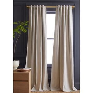 Quince Cotton Slub Room Darkening Curtain Panel 48X84 Natural